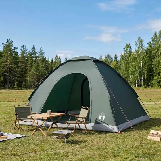 vidaXL Campingtelt med tag, Army Grøn, 275 x 215 x 125 cm (4 personer)