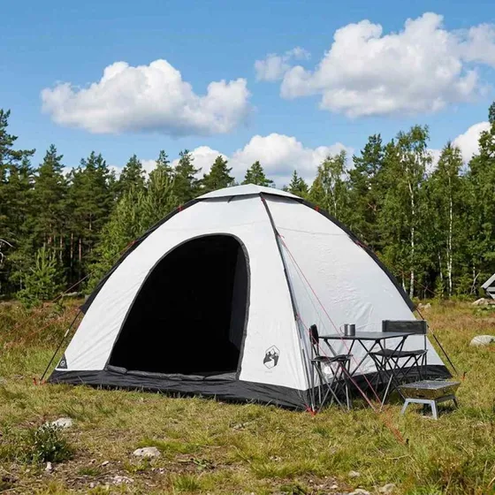 vidaXL Campingtelt Hvid Blackout 275x215x125 cm, 4-personer