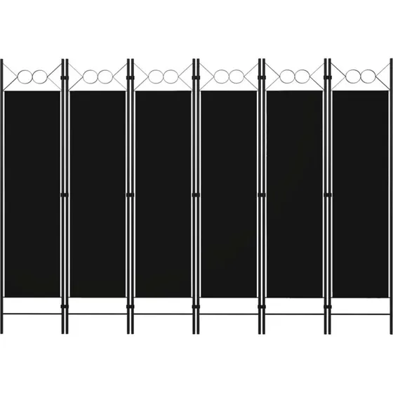 vidaXL 6-panel rumdeler 240x180 cm sort