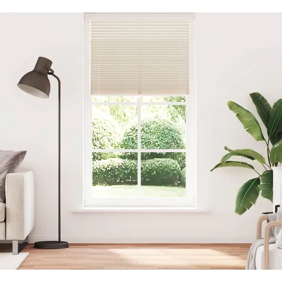 Creme Plisseret Blind 110x200 cm – Let Installation & Perfekt Lysskærmning