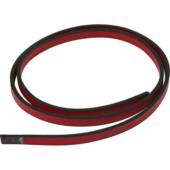 Imiteret Læderbånd Rød 10 mm x 3 mm, 1 m