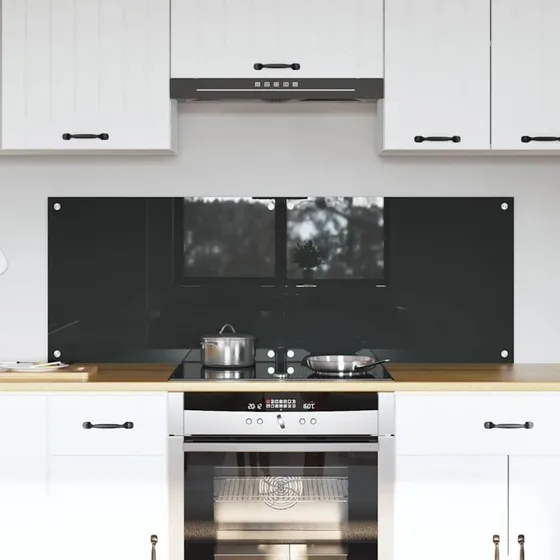 vidaXL Køkkenbacksplash 2 stk Mørkegrå 70 x 50 cm hærdet glas