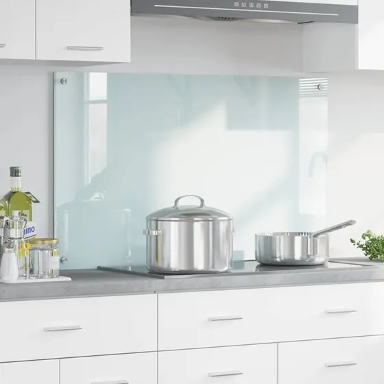 vidaXL Køkkenbacksplash Mælk 100 x 60 cm hærdet glas