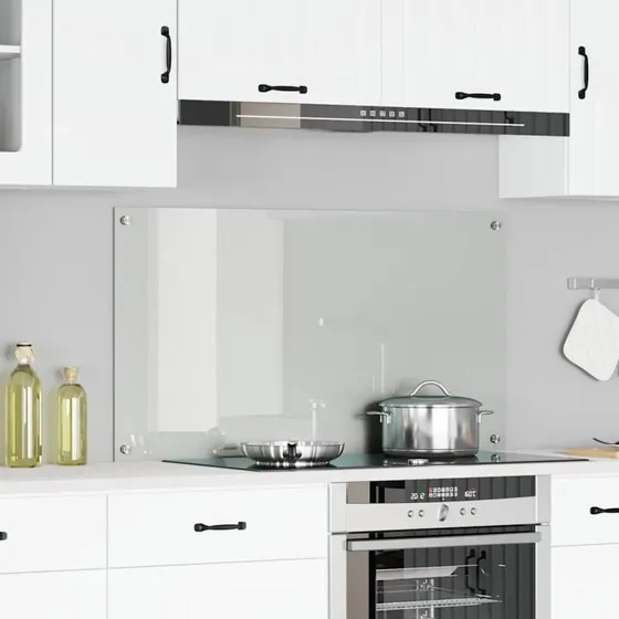 vidaXL Køkkenbacksplash Transparent 120x60 cm Hærdet Glas
