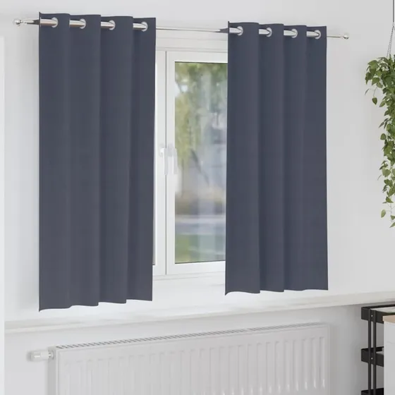 vidaXL Mørklægningsgardiner med Ringe 2 stk, Antracit, 175 x 140 cm