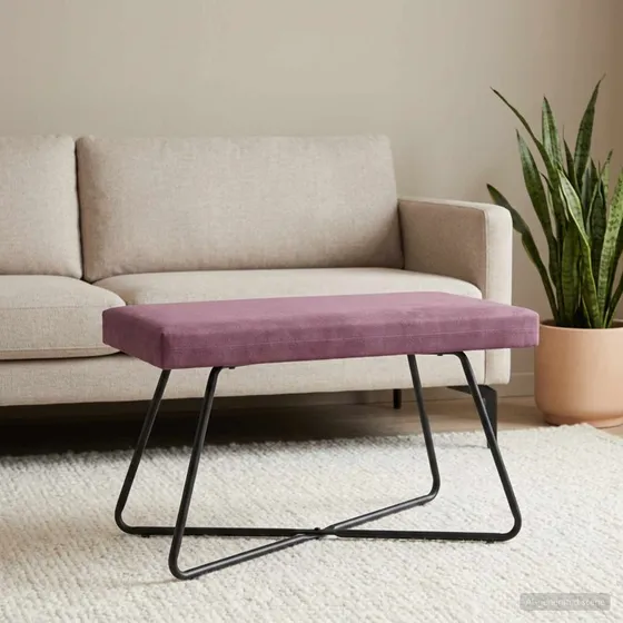vidaXL bænk lilla 80 x 40 x 45 cm velour med krydsben