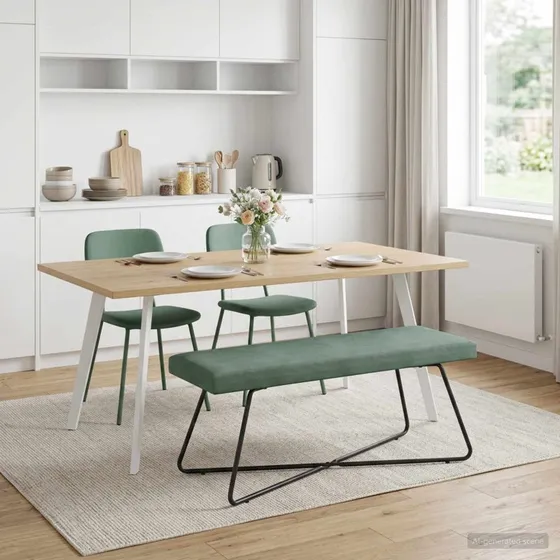 vidaXL bænk havgrøn 110 x 40 x 45 cm velour