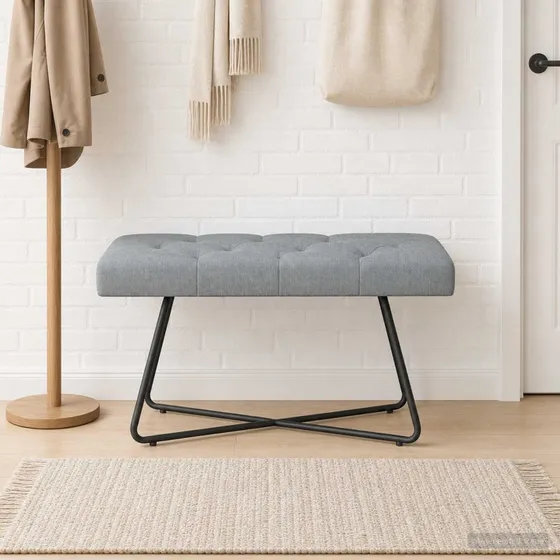 vidaXL Bænk med knap-tufting Lysegrå 80x40x46 cm