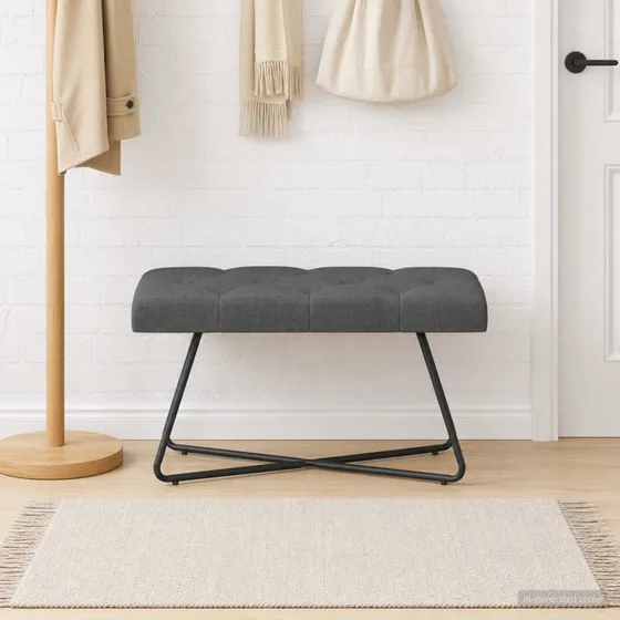 vidaXL Bænk med knap-tufting, mørkegrå, 80 x 40 x 46 cm