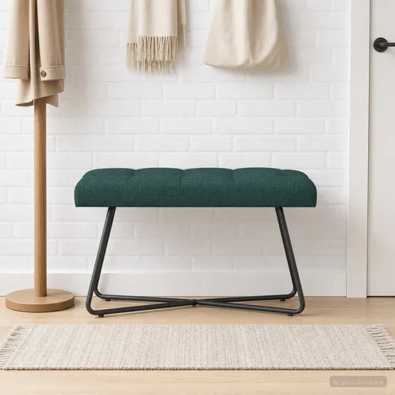 vidaXL Bænk med knap-tufting, mørkegrøn, 80 x 40 x 46 cm