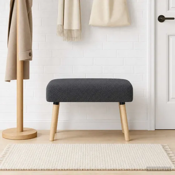 vidaXL bænk mørkegrå 60x40x45 cm bouclé