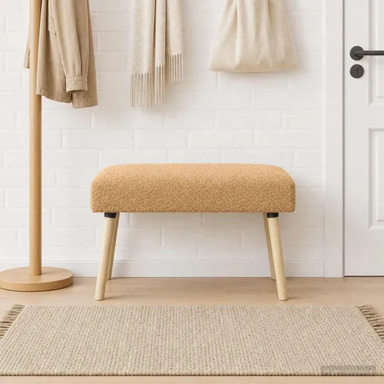 vidaXL bænk beige 80 x 40 x 46 cm bouclé