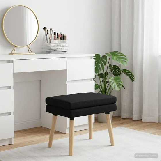 vidaXL Dobbeltlagret Bænk Sort 60 x 40 x 46 cm i Stof