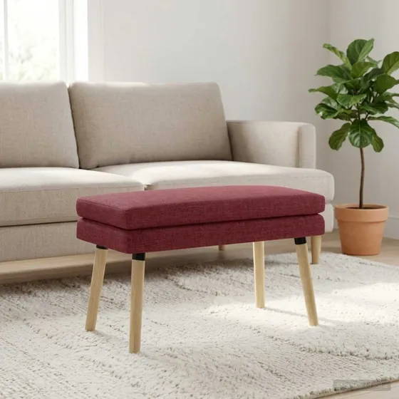 vidaXL Dobbeltlagret Bænk Vinrød 80x40x47 cm i Stof