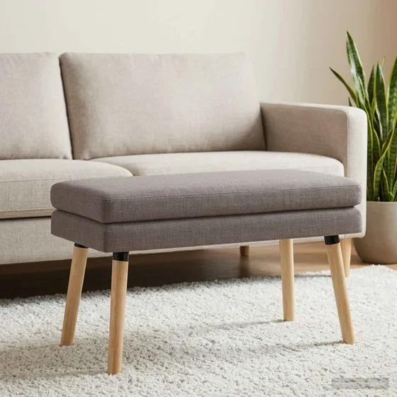 vidaXL Dobbeltlagret Bænk Gråbrun 80x40x47 cm i Stof