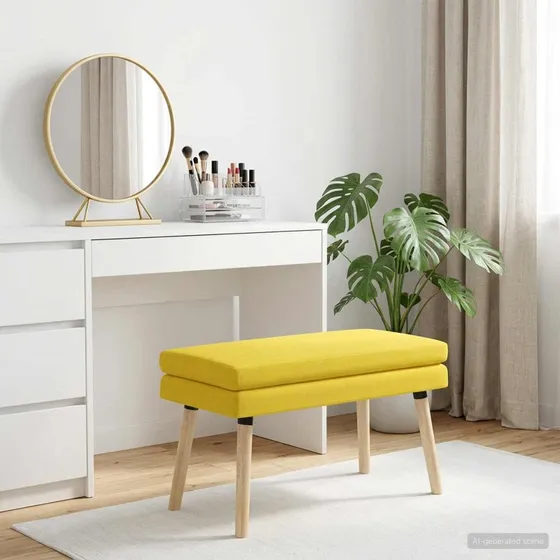 vidaXL Dobbeltlagret Bænk Lys Gul 80x40x47 cm i Stof