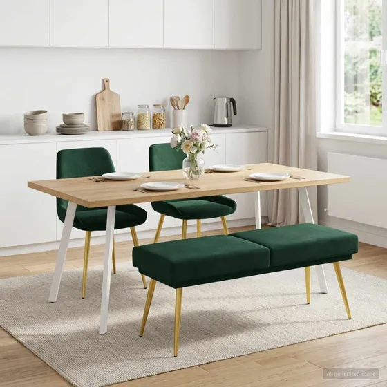 vidaXL Dobbeltlagret Bænk Mørkegrøn 120x45x46 cm Velour