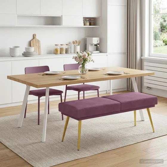 vidaXL Dobbeltlagret Bænk Lilla 120 x 45 x 46 cm i Velour