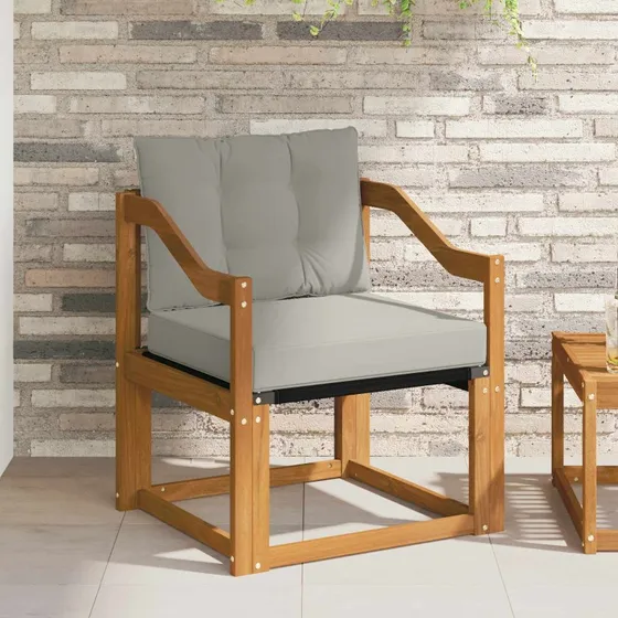 vidaXL Udendørs Sofa Massivt Akacietræ Naturlig/Lys Grå