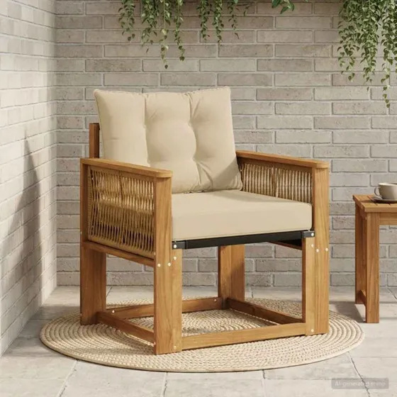 vidaXL Udendørs Mellem Sofa Akacietræ Naturfarvet