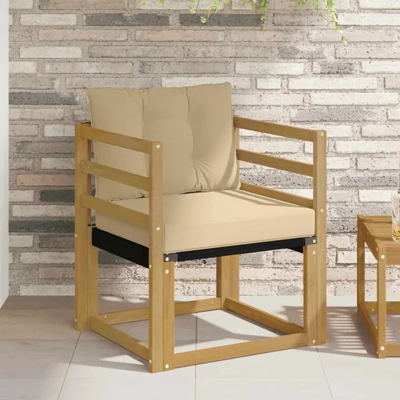 vidaXL Udendørs Sofa Akacietræ Hvid og Beige