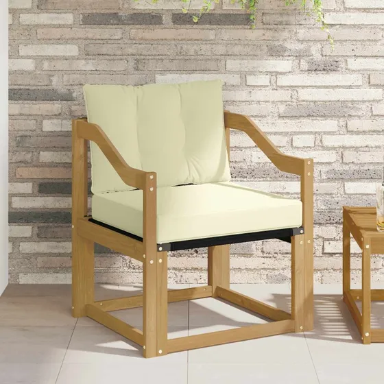 vidaXL Udendørs Sofa Massivt Akacietræ Hvid/Creme
