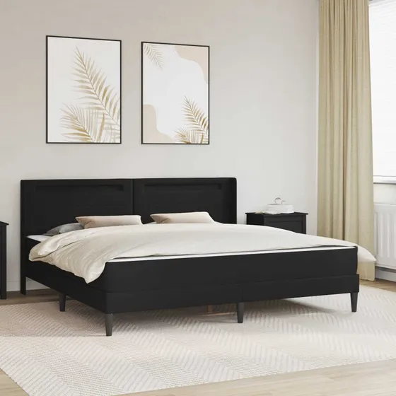 vidaXL Sengeramme med Madras, Sort Faux Læder, 180 x 200 cm