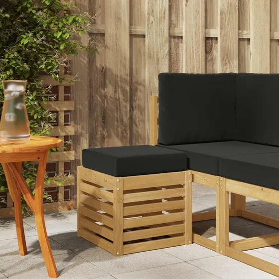 vidaXL Udendørs Skammel Bænk Hvid 43 x 43 x 45 cm Massivt Akacietræ