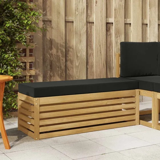 vidaXL Udendørs Skammelbænk Hvid 115 x 43 x 45 cm i Massivt Akacietræ