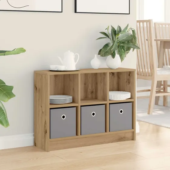 vidaXL Sideboard Artisan Egetræ 73,5 x 22,5 x 53,5 cm med skuffer