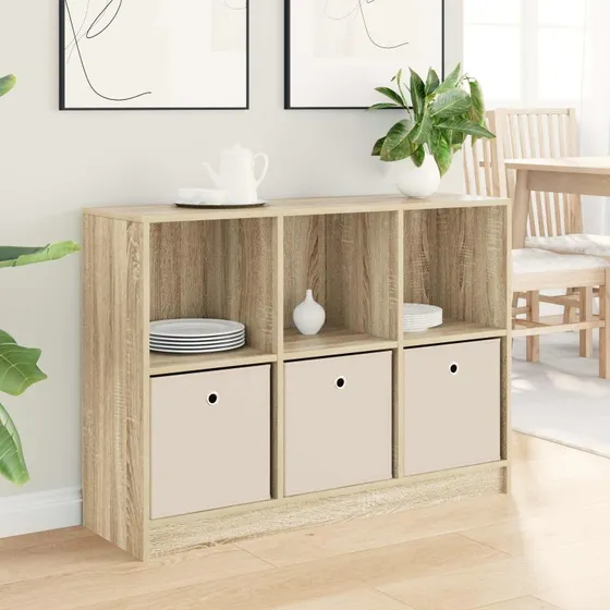 vidaXL Sideboard med skuffer, Sonoma eg, 102 x 32 x 73,5 cm