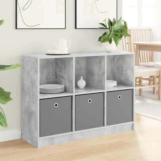 vidaXL Sideboard med skuffer, Beton Grå, 102 x 32 x 73,5 cm