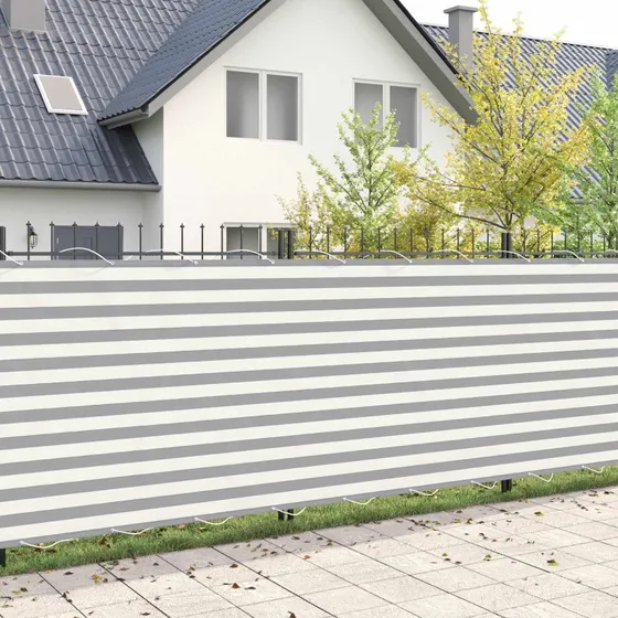 vidaXL Balkon Afskærmning 200 x 200 cm Stribet, PU-belagt