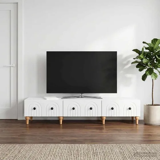 vidaXL TV-skab med skuffe, hvid, 147 x 34,5 x 30 cm