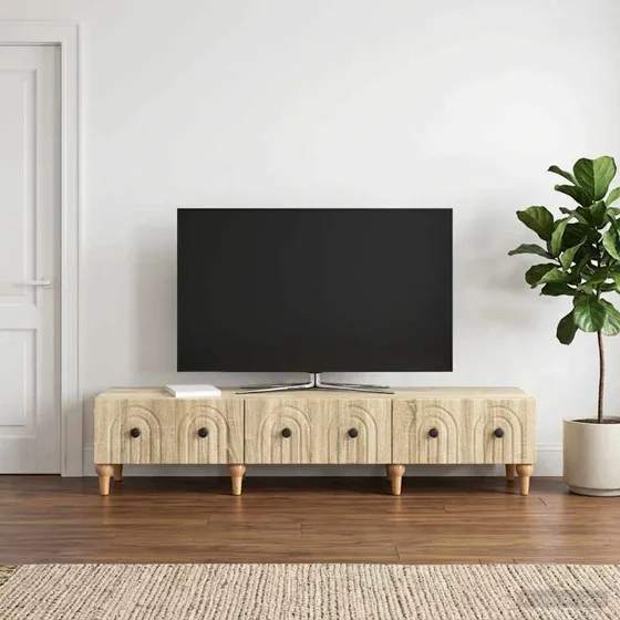 vidaXL TV-skab med skuffe Sonoma-eg 147 x 34,5 x 30 cm, konstrueret træ