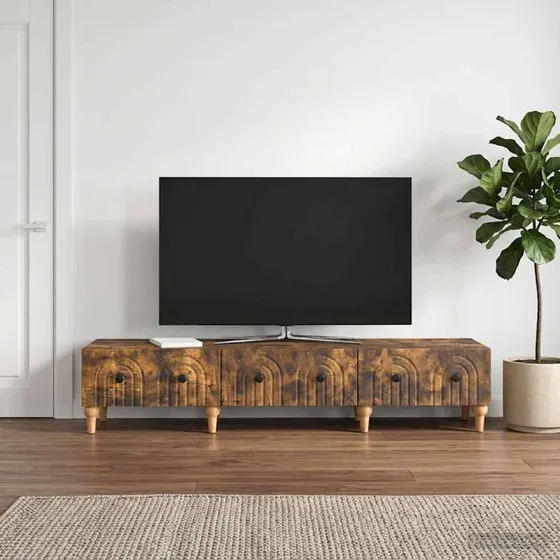 vidaXL TV-skab med skuffe, røget eg, 147 x 34,5 x 30 cm