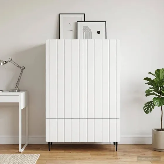 vidaXL Sideboard med skuffe Hvid 66 x 34,5 x 97 cm