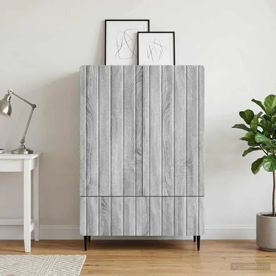 vidaXL Sideboard Grå Sonoma-Eg 66x34,5x97 cm Konstrueret Træ