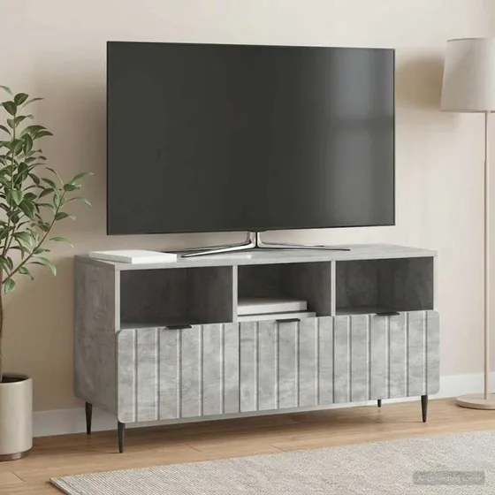 vidaXL TV-skab med skuffer, betongrå, 102 x 34,5 x 50 cm, konstrueret træ