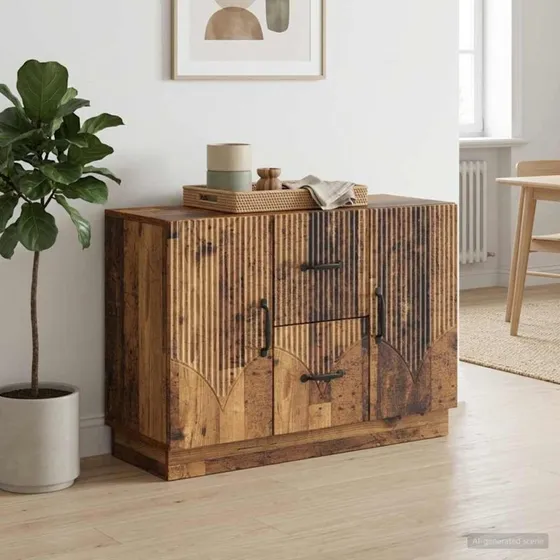 vidaXL Sideboard Gammelt Træ 89 x 34,5 x 57 cm Konstrueret Træ