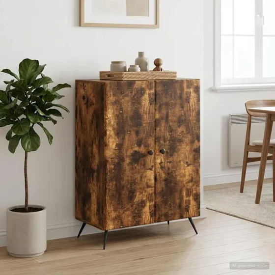 vidaXL Sideboard Røget Eg 66 x 34,5 x 90 cm Konstrueret Træ