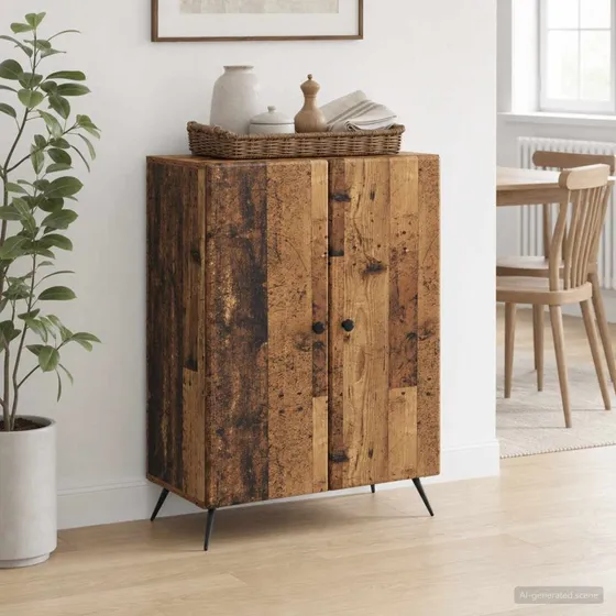 vidaXL Sideboard Gammelt Træ 66 x 34,5 x 90 cm Konstrueret Træ