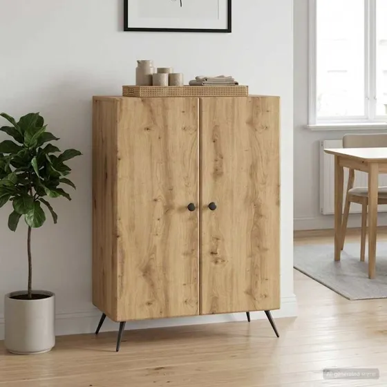 vidaXL Artisan-eg Sideboard 66 x 34,5 x 90 cm Konstrueret Træ