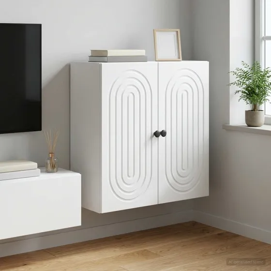 vidaXL Vægmonteret Skab Hvid 59x31x60 cm Konstrueret Træ