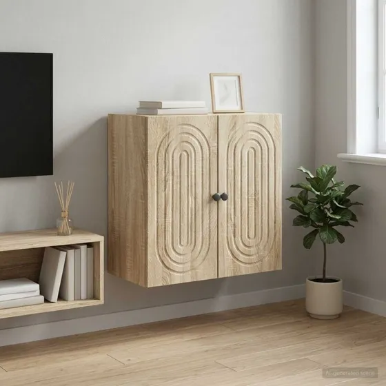 vidaXL Vægmonteret Skab Sonoma-eg 59x31x60 cm Konstrueret Træ