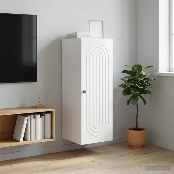 vidaXL Vægmonteret Skab Hvid 33 x 34,5 x 90 cm Konstrueret Træ