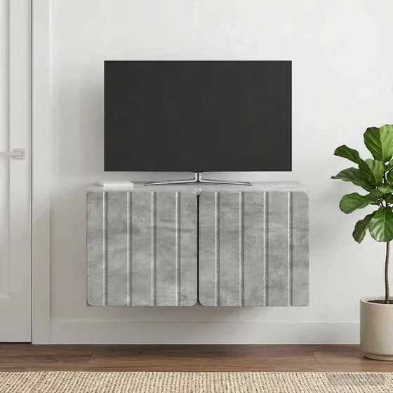 vidaXL Væghængt TV-skab 59,5 x 41 x 30 cm, Betongrå, Konstrueret Træ