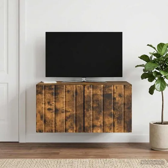 vidaXL Væghængt TV-skab 59,5 x 41 x 30 cm Røget eg Konstrueret træ