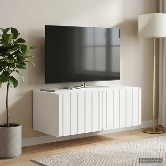 vidaXL Væghængt TV-skab 78,5 x 41 x 30 cm Hvid Konstrueret Træ
