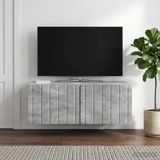 vidaXL Væghængt TV-skab 78,5 x 41 x 30 cm Betongrå Konstrueret Træ
